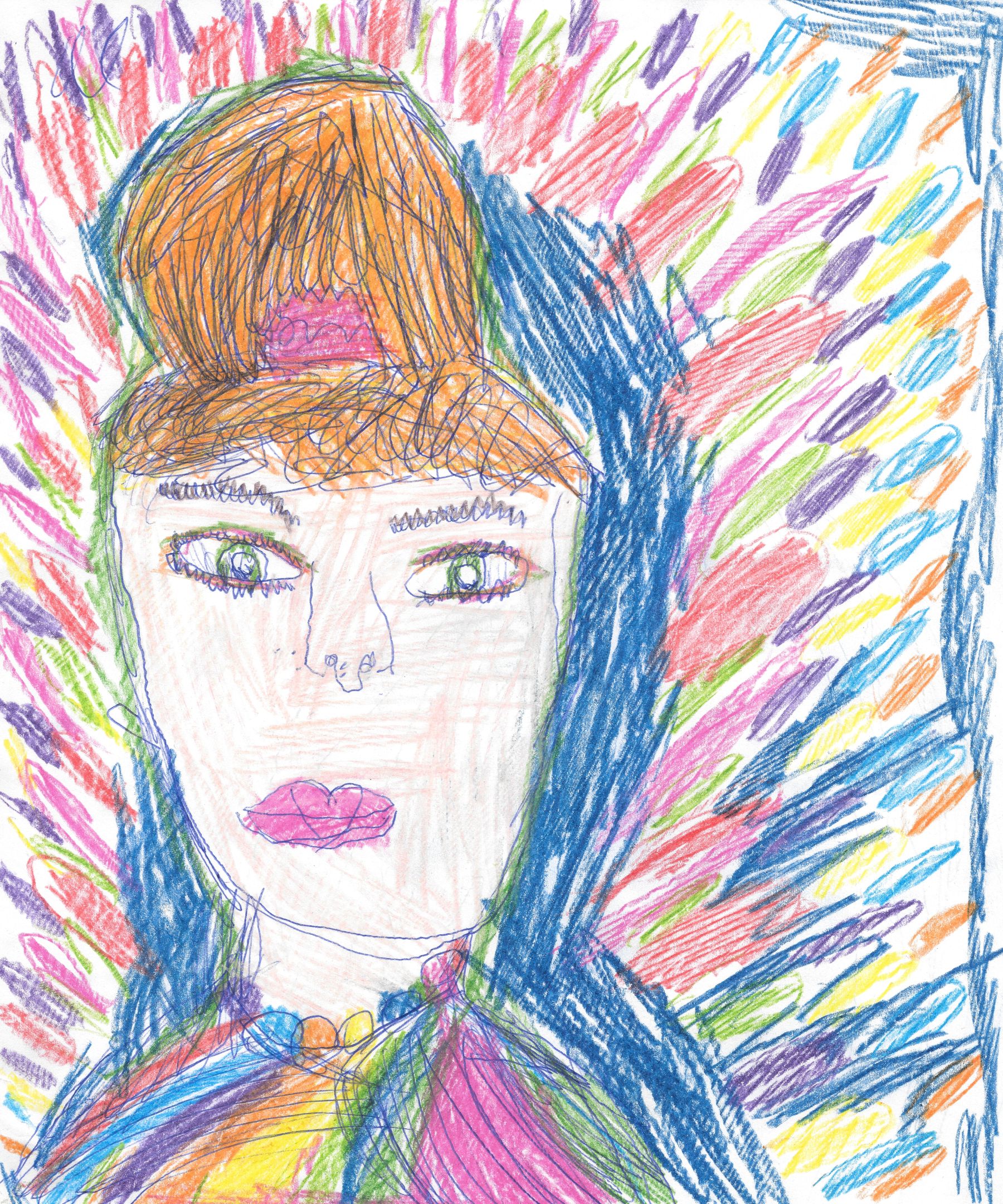 Portret z kolorowym tłem