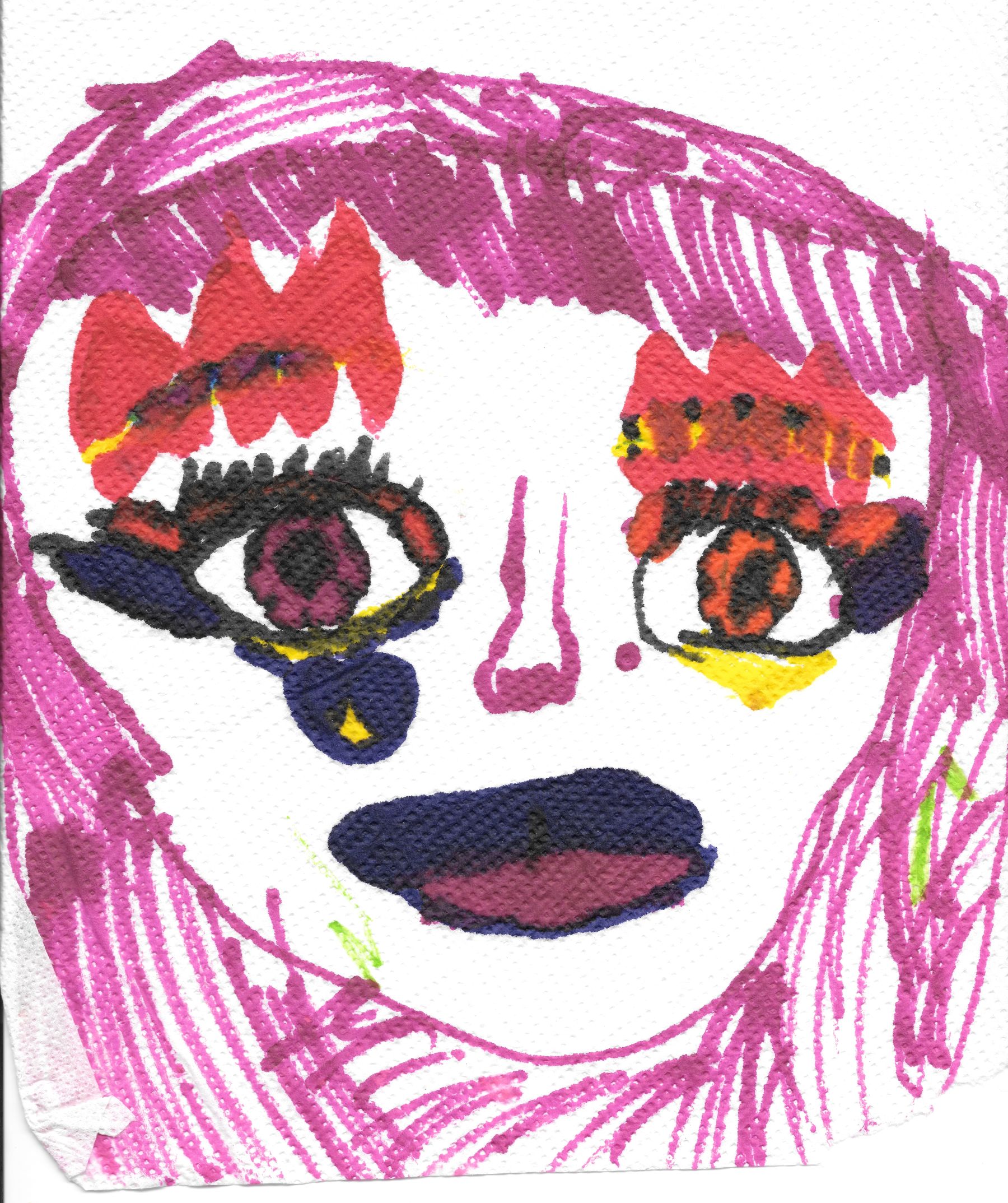 Różowy ekspresyjny portret